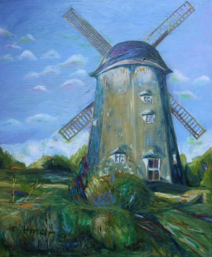Benzer Windmühle, 2019, 50 x 70 cm, Öl
